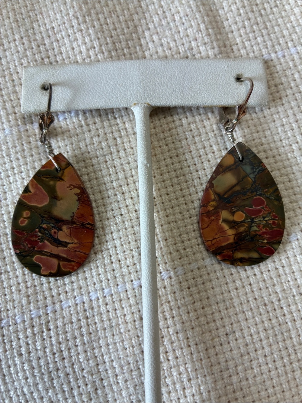 Handmade stone and sterling earrings